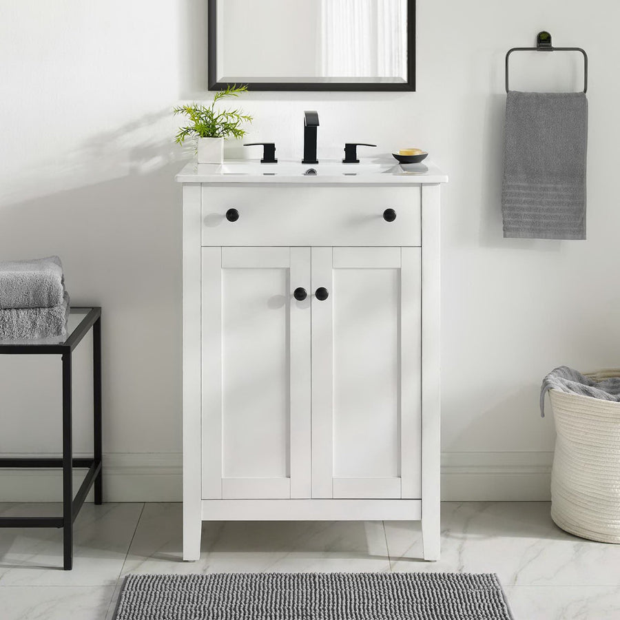 Copal 24" Bathroom Vanity Cabinet (Sink Basin Not Included) in White