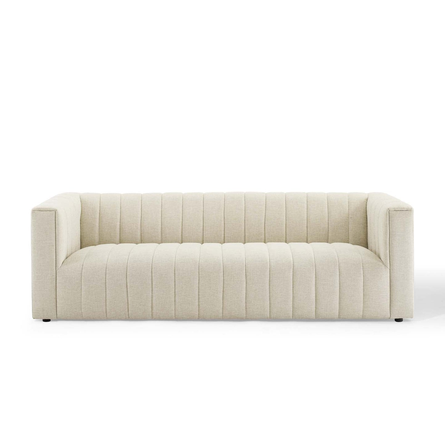 Reflection Channel Tufted Upholstered Fabric Sofa by Furniture for America