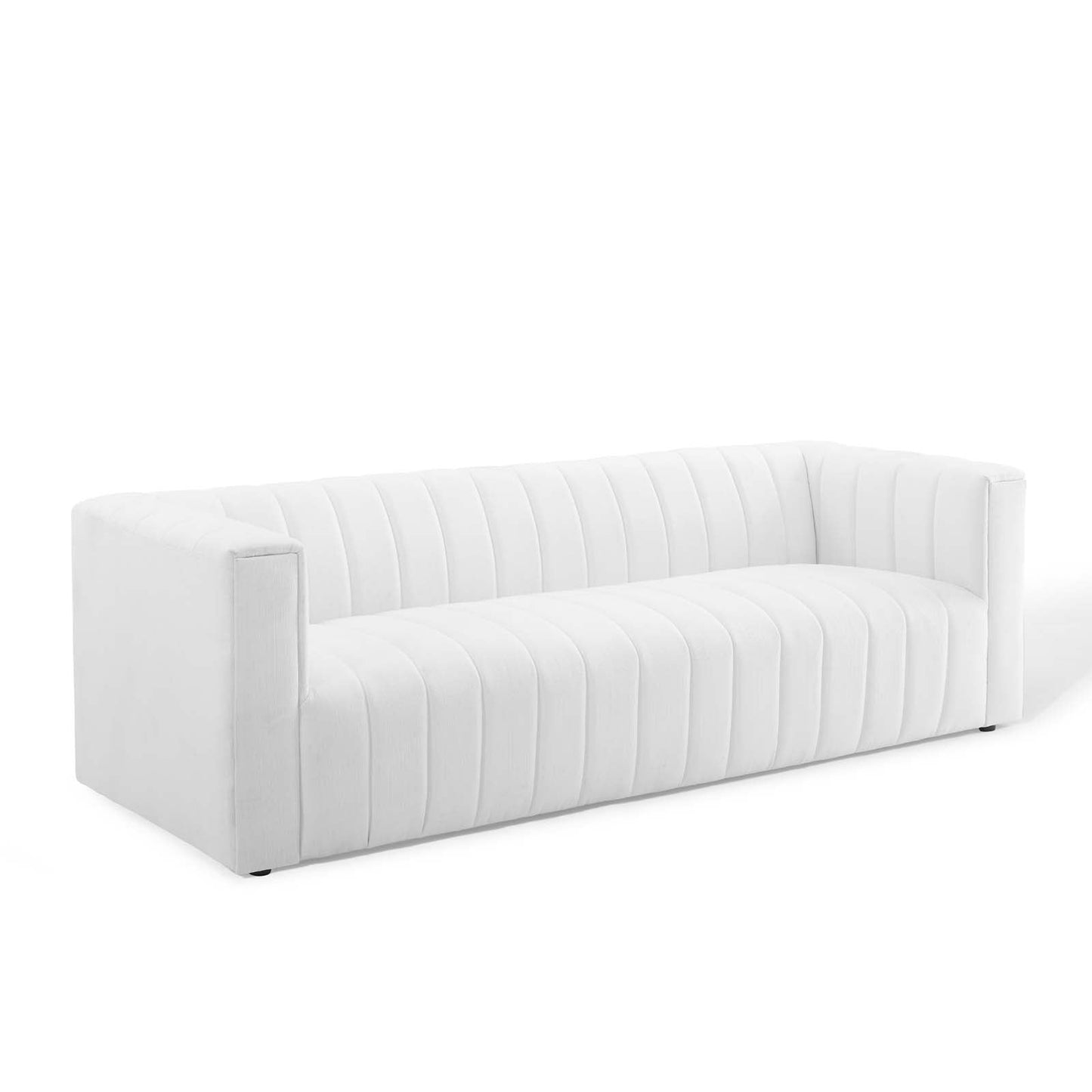 Reflection Channel Tufted Upholstered Fabric Sofa by Furniture for America