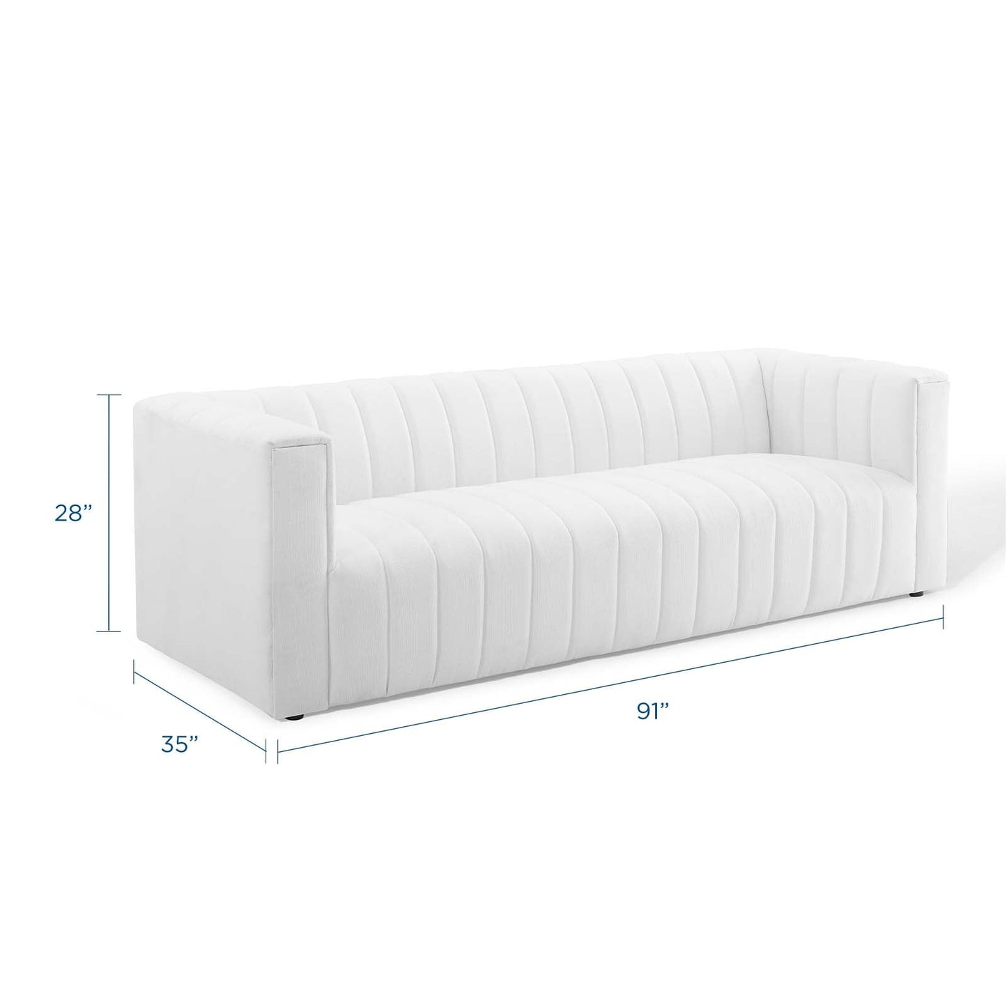 Reflection Channel Tufted Upholstered Fabric Sofa by Furniture for America