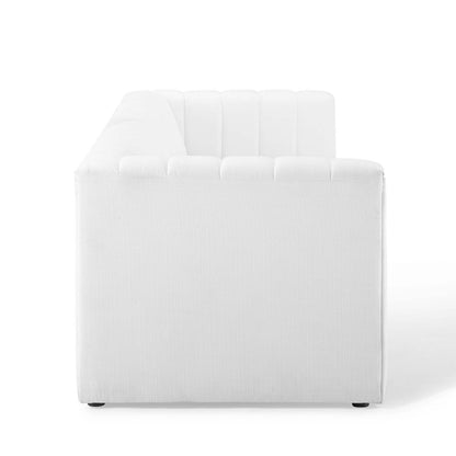 Reflection Channel Tufted Upholstered Fabric Sofa by Furniture for America