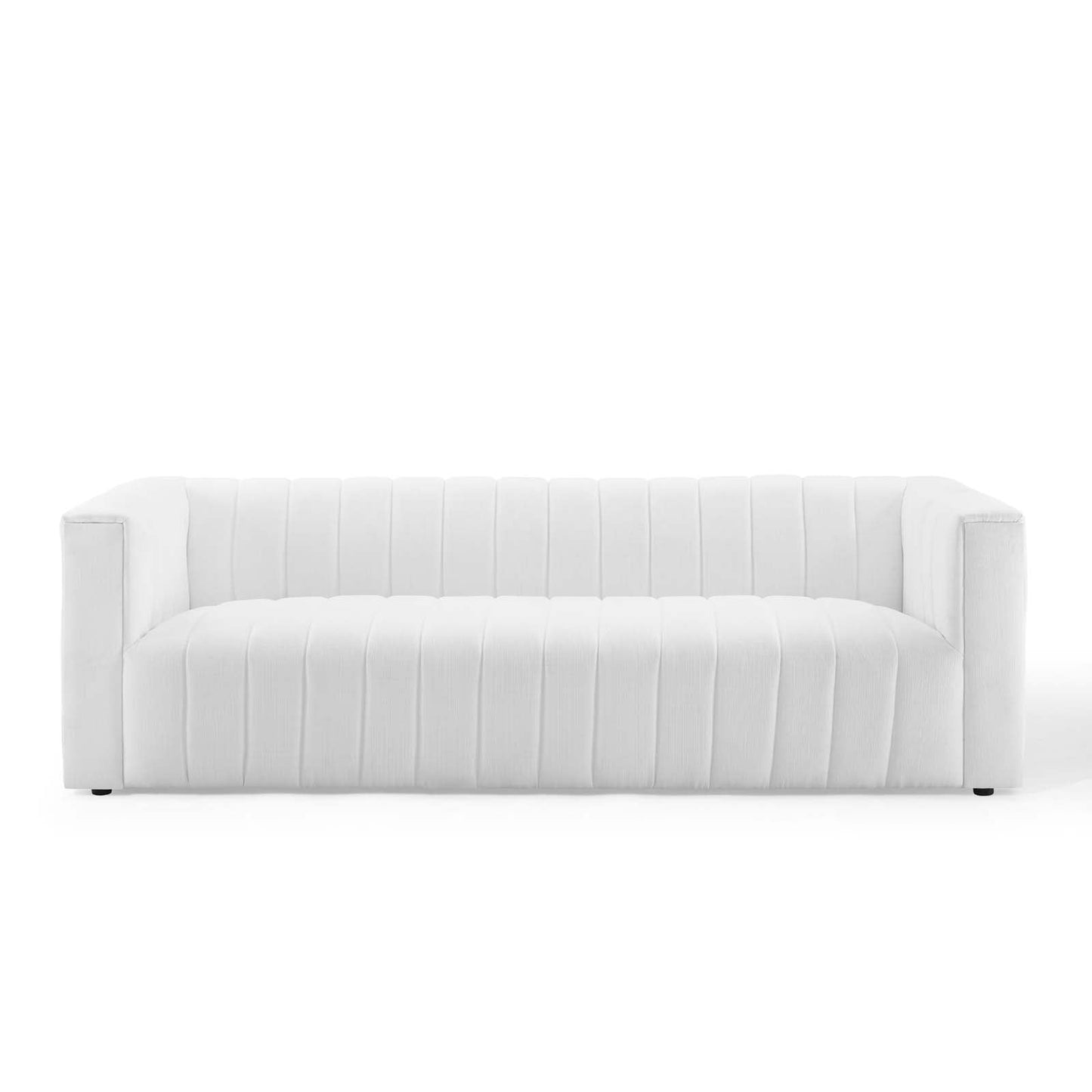 Reflection Channel Tufted Upholstered Fabric Sofa by Furniture for America