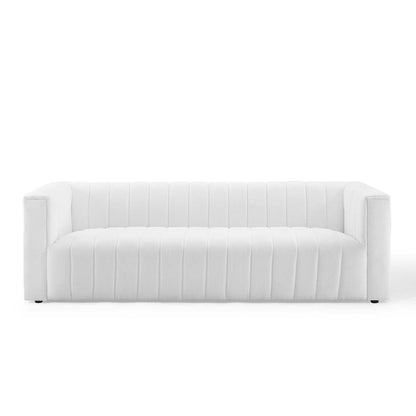 Reflection Channel Tufted Upholstered Fabric Sofa by Furniture for America