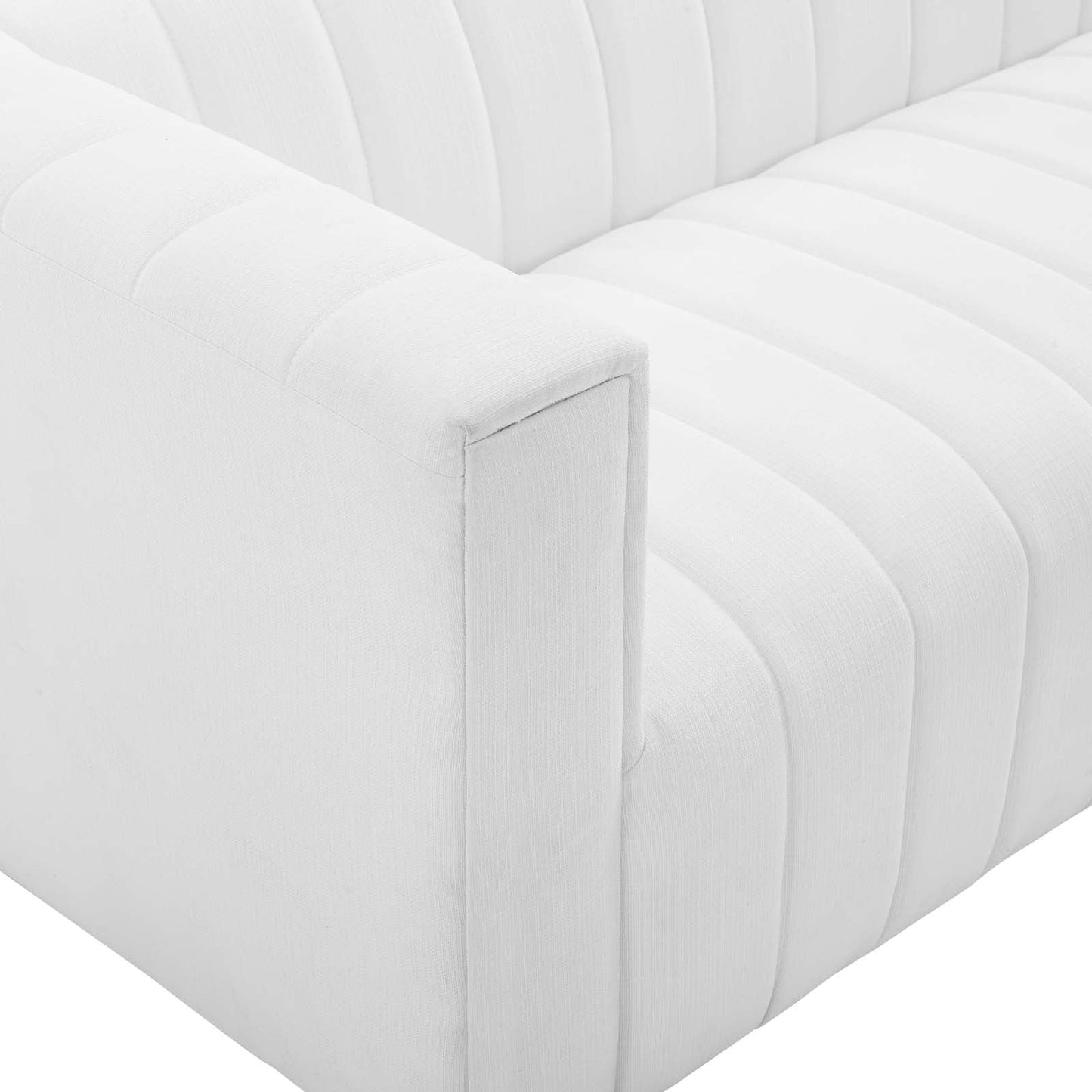 Reflection Channel Tufted Upholstered Fabric Sofa by Furniture for America
