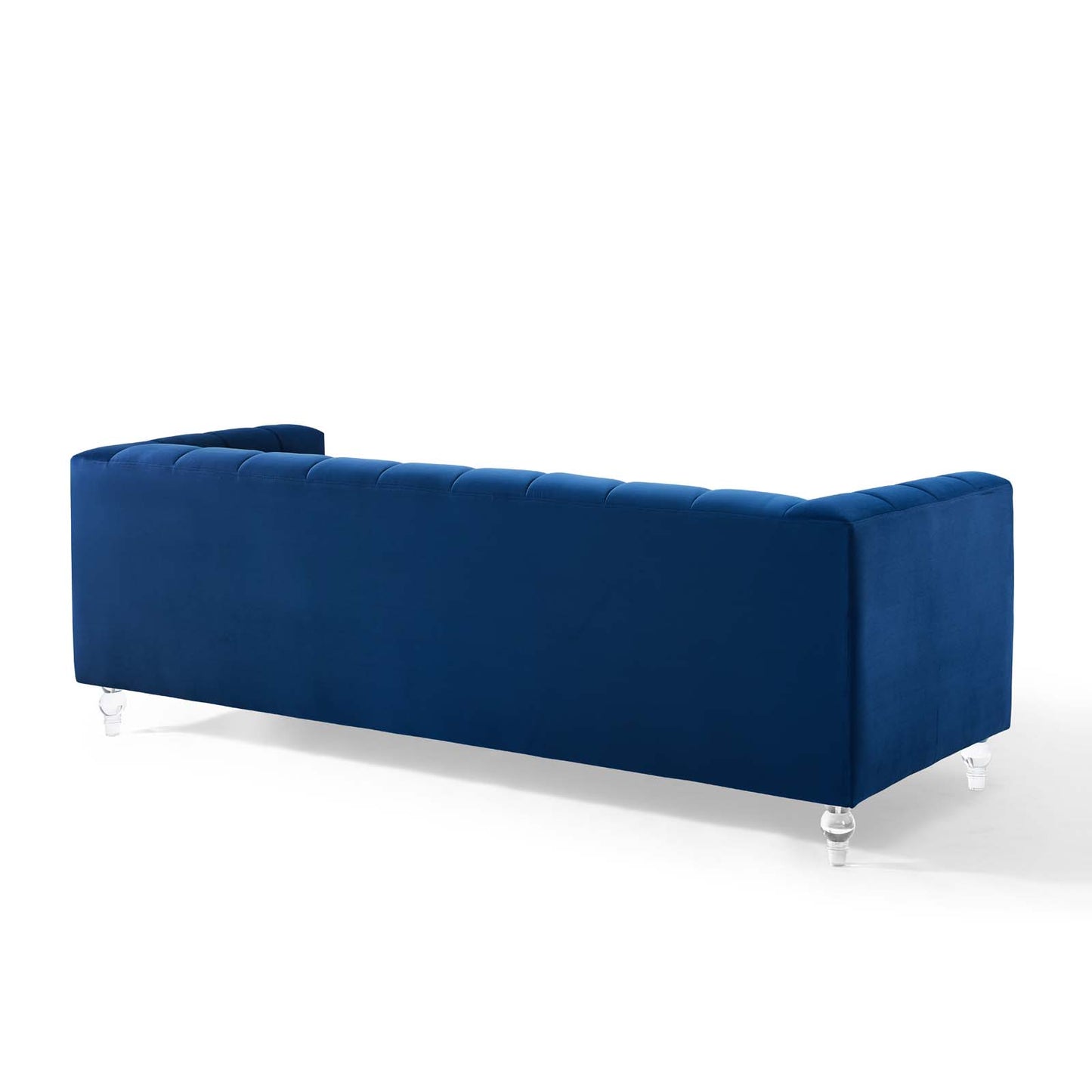 Mesmer Channel Tufted Button Performance Velvet Sofa by Furniture for America