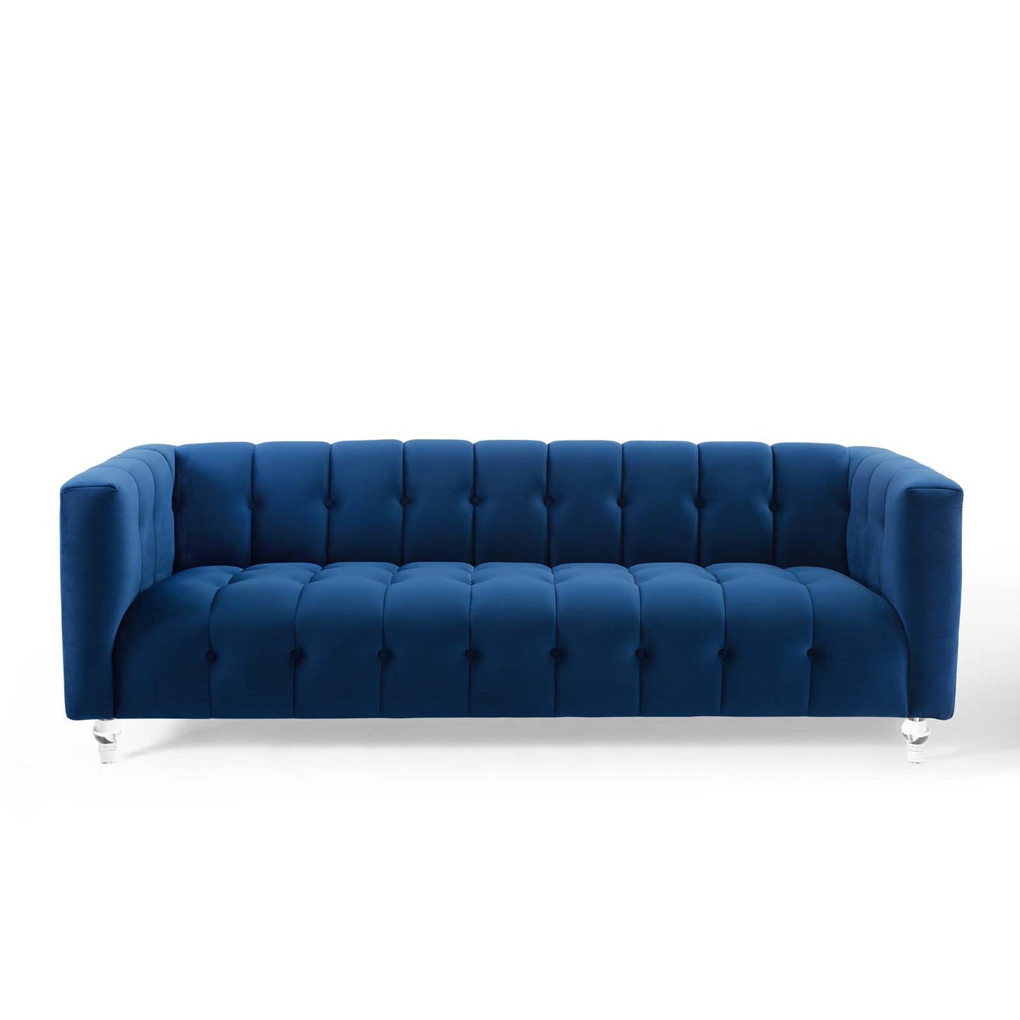 Mesmer Channel Tufted Button Performance Velvet Sofa by Furniture for America