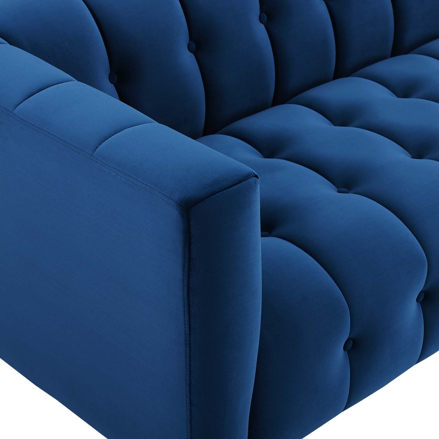 Mesmer Channel Tufted Button Performance Velvet Sofa by Furniture for America
