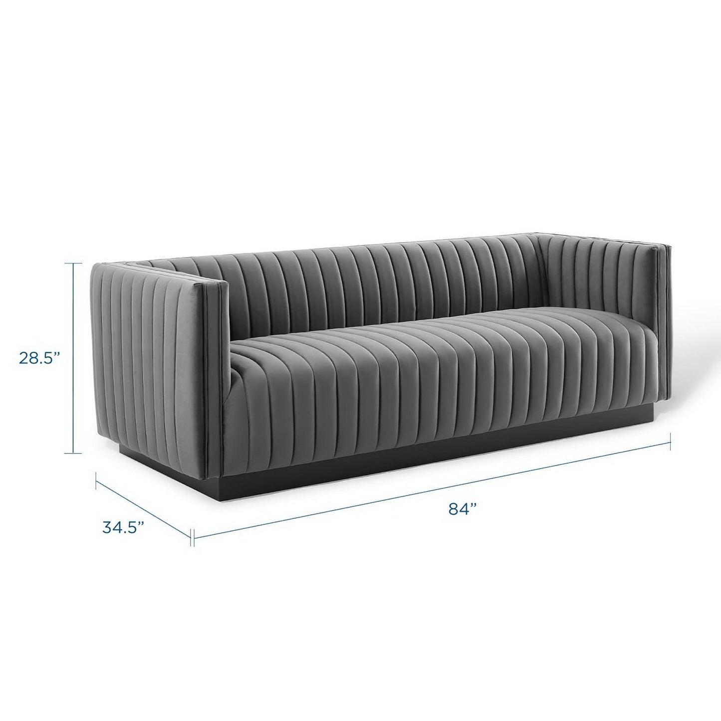 Conjure Channel Tufted Velvet Sofa by Furniture for America