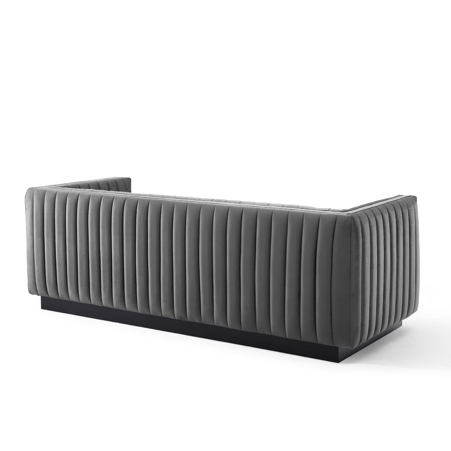 Conjure Channel Tufted Velvet Sofa by Furniture for America