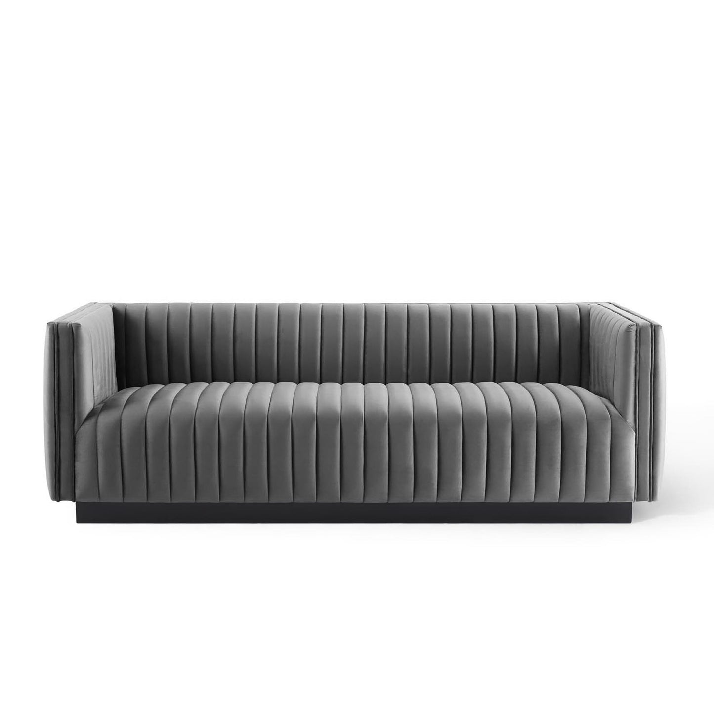 Conjure Channel Tufted Velvet Sofa by Furniture for America