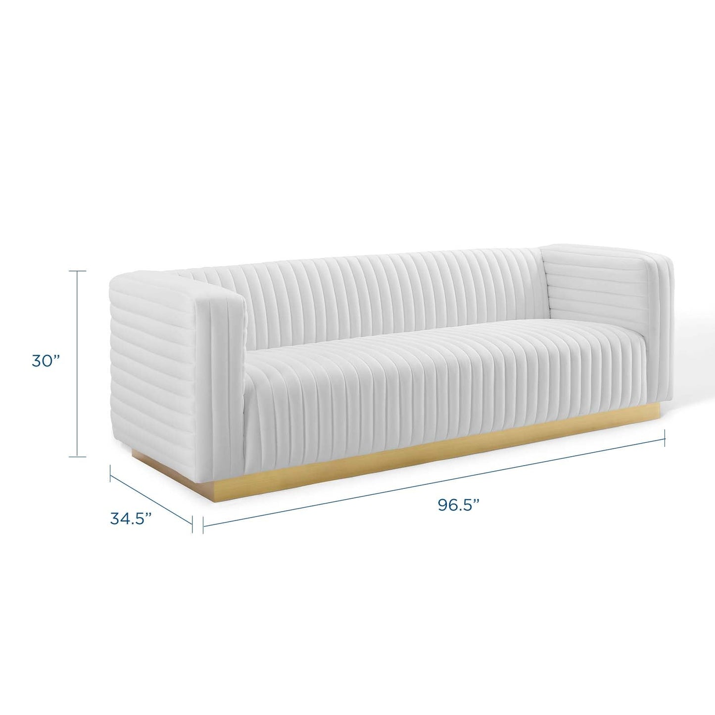 Charisma Channel Tufted Performance Velvet Living Room Sofa by Furniture for America