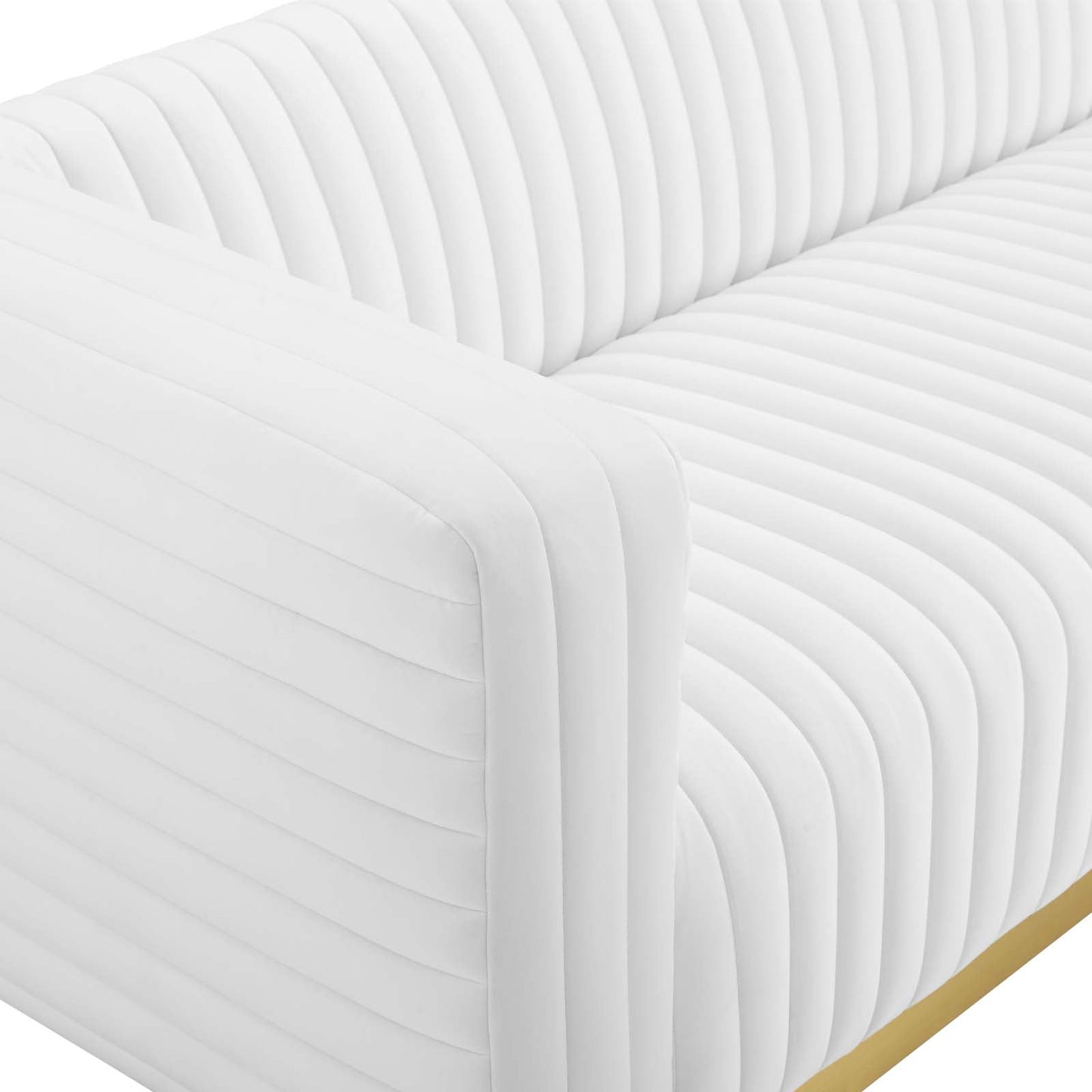 Charisma Channel Tufted Performance Velvet Living Room Sofa by Furniture for America