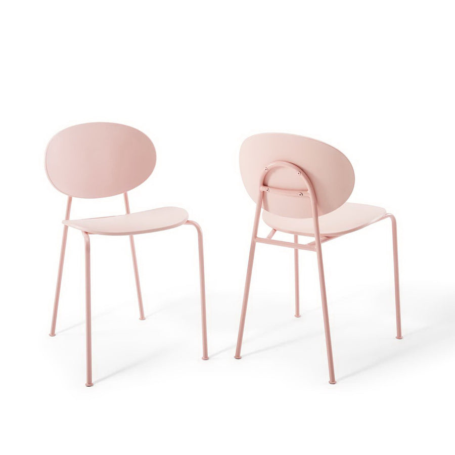 Roros Dining Side Chair Set of 2 in Pink
