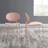 Roros Dining Side Chair Set of 2 in Pink