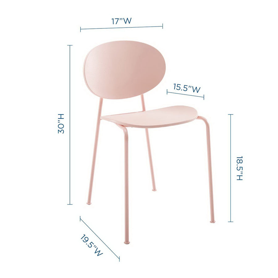 Roros Dining Side Chair Set of 2 in Pink