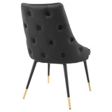 Sirocco Tufted Performance Velvet Dining Side Chair in Black