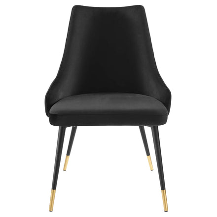 Adorn Tufted Performance Velvet Dining Side Chair in Black