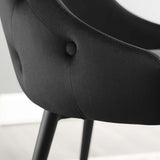 Sirocco Tufted Performance Velvet Dining Side Chair in Black