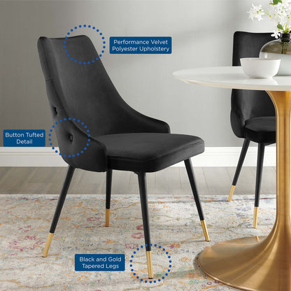 Adorn Tufted Performance Velvet Dining Side Chair by Furniture For America