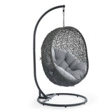 Cornice Outdoor Patio Sunbrella® Swing Chair With Stand in Gray Gray