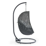 Cornice Outdoor Patio Sunbrella® Swing Chair With Stand in Gray Gray