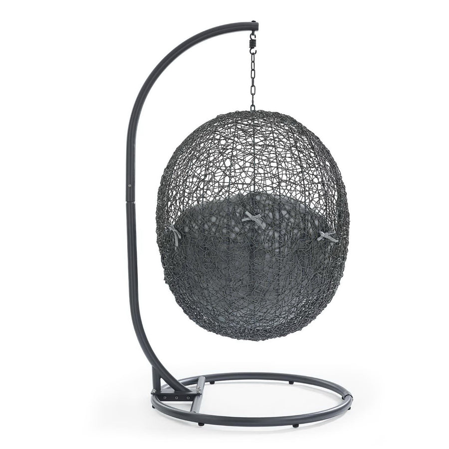 Cornice Outdoor Patio Sunbrella® Swing Chair With Stand in Gray Gray
