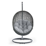 Cornice Outdoor Patio Sunbrella® Swing Chair With Stand in Gray Gray