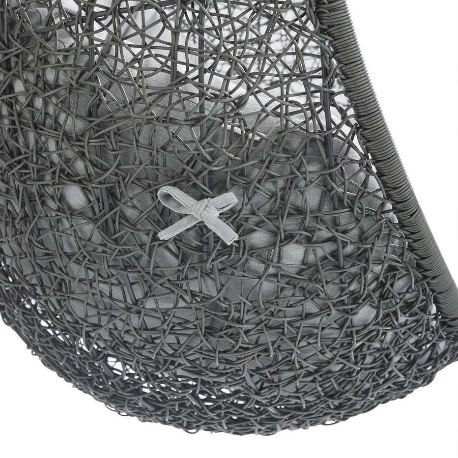 Cornice Outdoor Patio Sunbrella® Swing Chair With Stand in Gray Gray