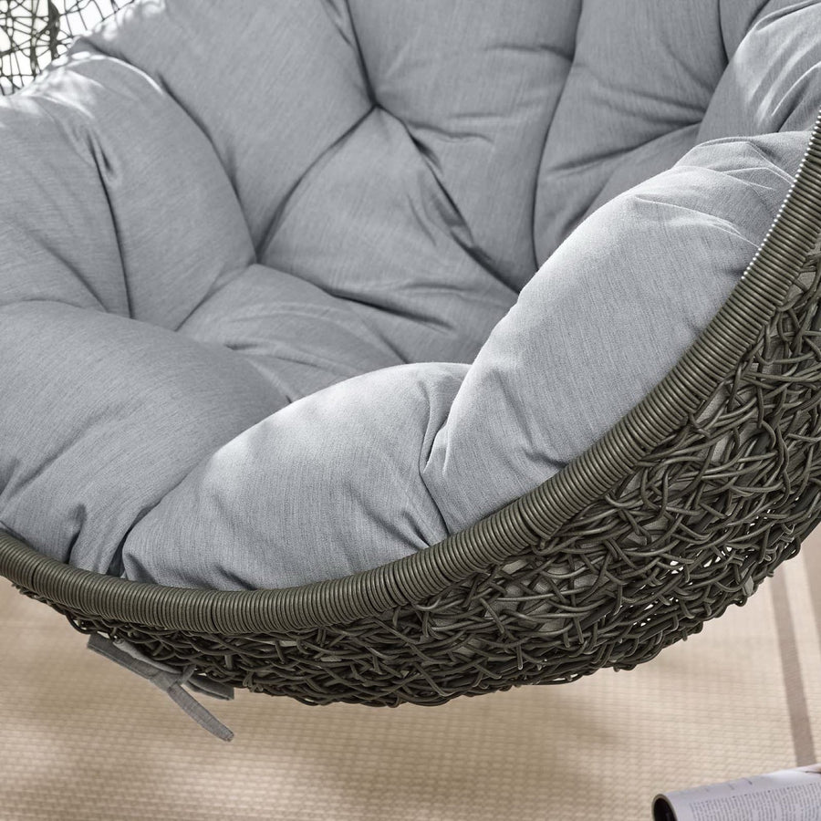 Cornice Outdoor Patio Sunbrella® Swing Chair With Stand in Gray Gray
