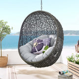 Cornice Outdoor Patio Sunbrella® Swing Chair With Stand in Gray Gray