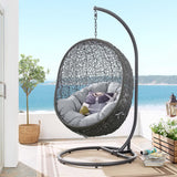 Cornice Outdoor Patio Sunbrella® Swing Chair With Stand in Gray Gray