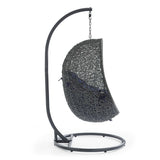 Cornice Outdoor Patio Sunbrella® Swing Chair With Stand in Gray Navy