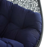 Cornice Outdoor Patio Sunbrella® Swing Chair With Stand in Gray Navy