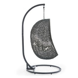 Cornice Outdoor Patio Sunbrella® Swing Chair With Stand in Gray White