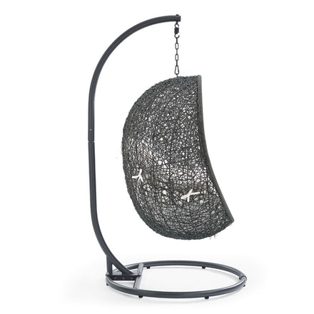 Hide Outdoor Patio Sunbrella® Swing Chair With Stand in Gray White