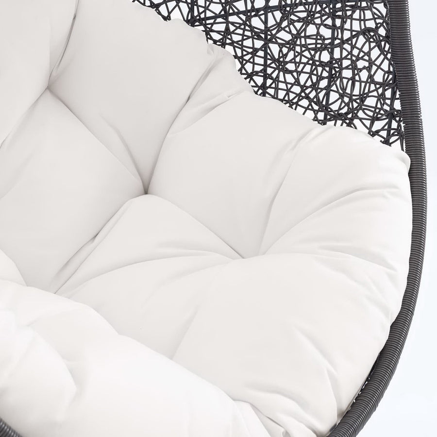 Cornice Outdoor Patio Sunbrella® Swing Chair With Stand in Gray White