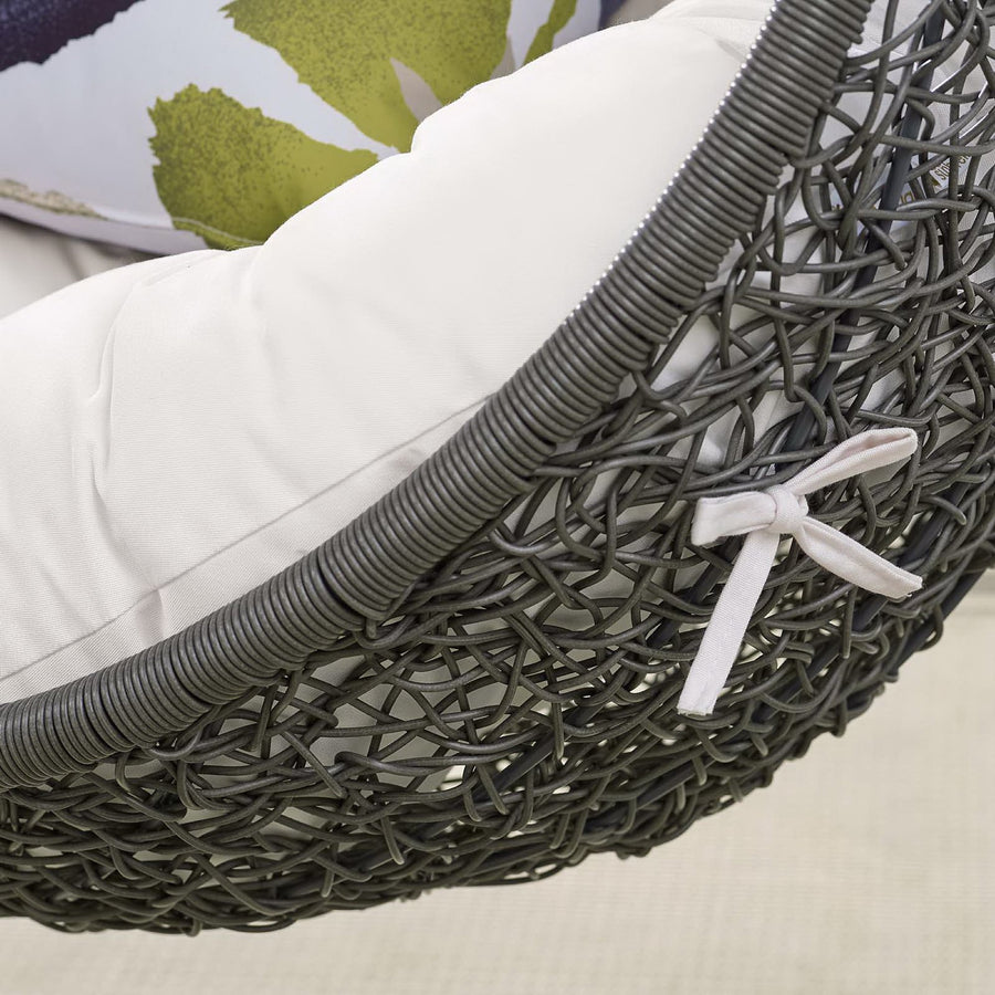 Cornice Outdoor Patio Sunbrella® Swing Chair With Stand in Gray White