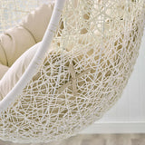 Cornice Outdoor Patio Sunbrella® Swing Chair With Stand in White Beige