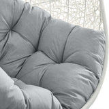 Cornice Outdoor Patio Sunbrella® Swing Chair With Stand in White Gray