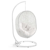 Cornice Outdoor Patio Sunbrella® Swing Chair With Stand in White White