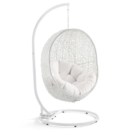 Hide Outdoor Patio Sunbrella® Swing Chair With Stand in White White