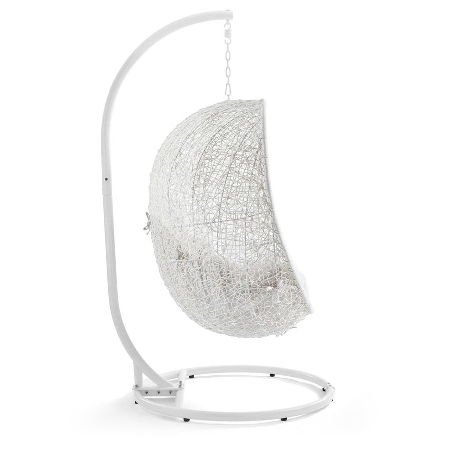 Cornice Outdoor Patio Sunbrella® Swing Chair With Stand in White White