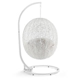 Cornice Outdoor Patio Sunbrella® Swing Chair With Stand in White White