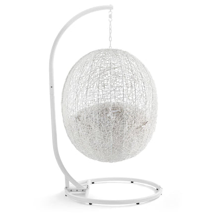 Hide Outdoor Patio Sunbrella® Swing Chair With Stand in White White