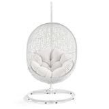 Cornice Outdoor Patio Sunbrella® Swing Chair With Stand in White White