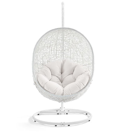 Hide Outdoor Patio Sunbrella® Swing Chair With Stand in White White