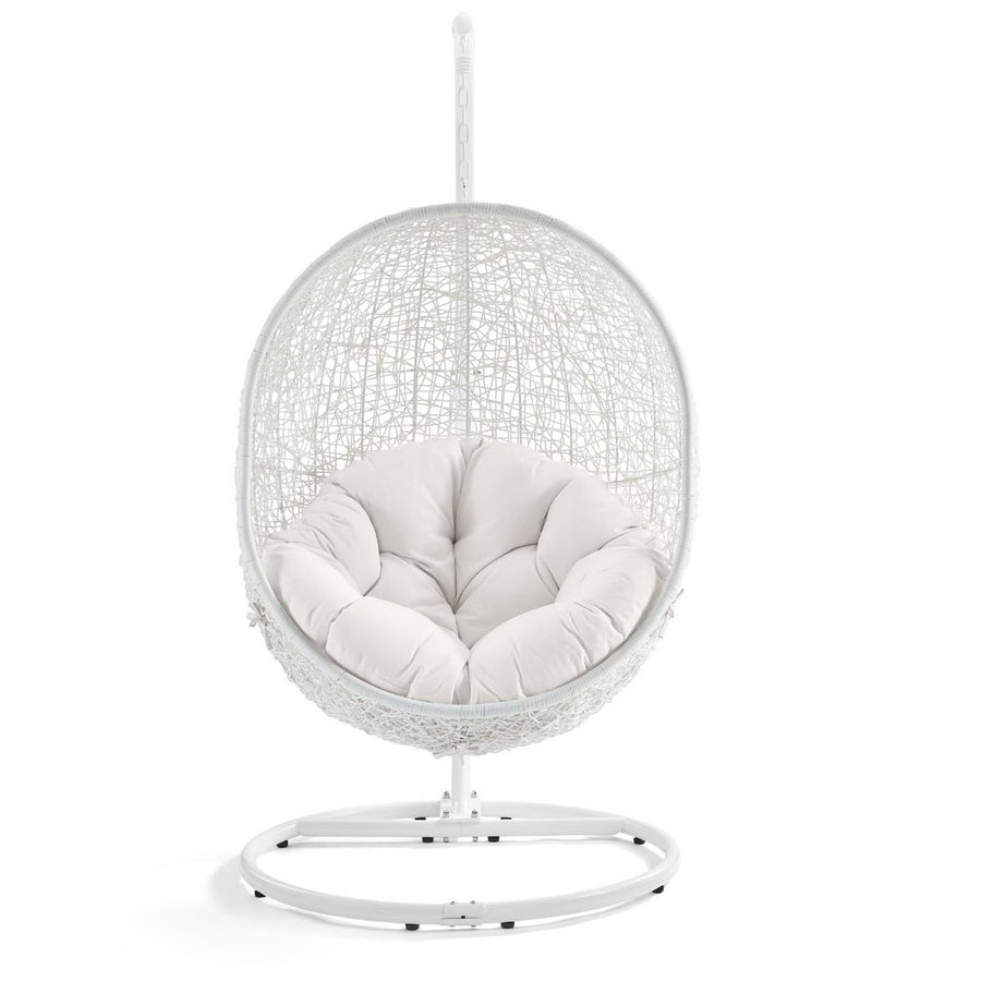 Cornice Outdoor Patio Sunbrella® Swing Chair With Stand in White White