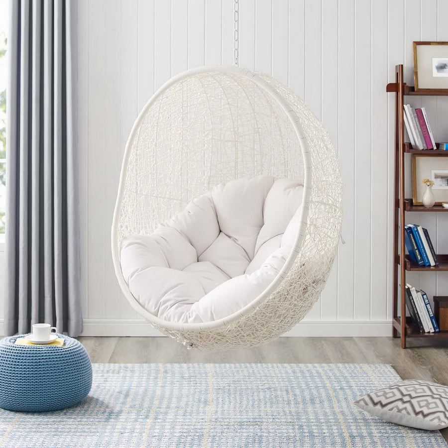 Cornice Outdoor Patio Sunbrella® Swing Chair With Stand in White White