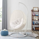 Cornice Outdoor Patio Sunbrella® Swing Chair With Stand in White White