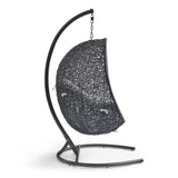 Luna Sunbrella® Swing Outdoor Patio Lounge Chair in Black Gray